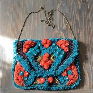 Boho embellished crossbody bag